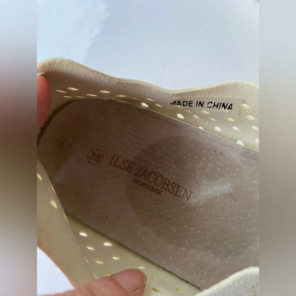 Ilse Jacobsen Tulip Mary Jane Flats Cream Perforated Shoes Sz 8 - Picture 8 of 8